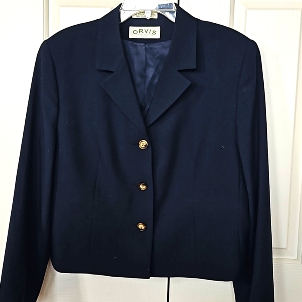 Classic 3 button short Navy Jacket by Orvis size 16P